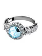 Ring Vintage style Aquamarine Sterling silver 925 vrc003s